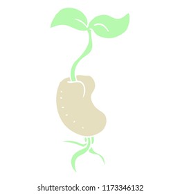ilustración de color plano de semilla brotando