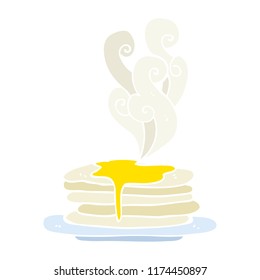 flat color illustration of stack of pancakes