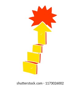 flat color illustration of stepping up arrow