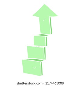 flat color illustration of stepping up arrow