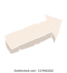 flat color illustration of stone pointing arrow