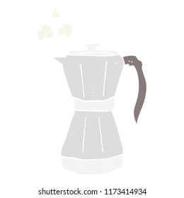 flat color illustration of stovetop espresso maker