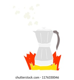 flat color illustration of stovetop espresso maker