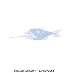 flache Farbgrafik von Schwertfisch