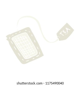 flat color illustration of tea bag
