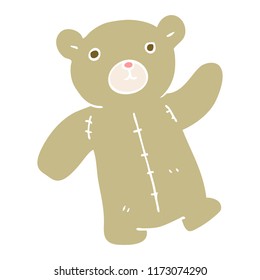 flat color illustration of teddy bear
