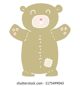 ilustración de color plano del oso de peluche