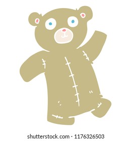 flache Farbgrafik des Teddybären