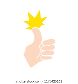 flat color illustration of thumbs up