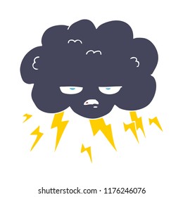 flat color illustration of thundercloud