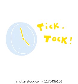 flat color illustration of ticking clock