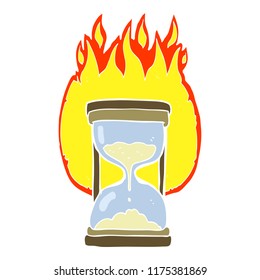 flat color illustration of time running out