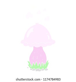 flat color illustration of toadstool