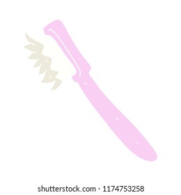 flat color illustration of toothbrush