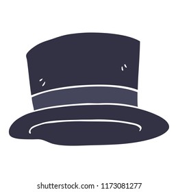 flat color illustration of top hat