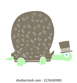 ilustración de color plano de la tortuga