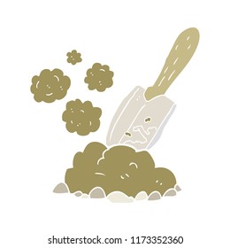 ilustración de color plano de tierra excavadora de trowel