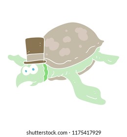 flat color illustration of turtle