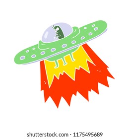 flat color illustration of ufo
