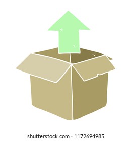 flat color illustration of unpacking a box