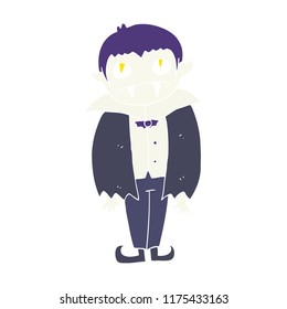 flat color illustration of vampire boy