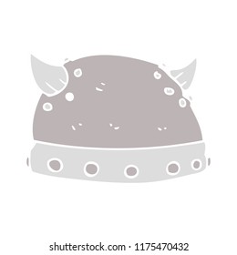 flat color illustration of viking helmet