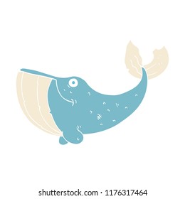 flat color illustration of whale