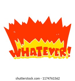 flat color illustration of Whatever! shout