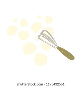 flat color illustration of whisk