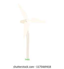 flat color illustration of wind farm windmill