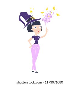 flat color illustration of witch