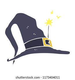 flat color illustration of witch hat