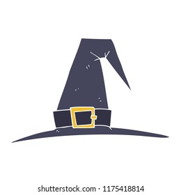 flat color illustration of witch hat