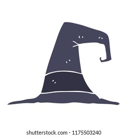 flat color illustration of witch hat