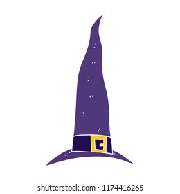 flat color illustration of witch's hat