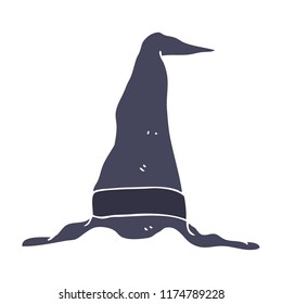 flat color illustration of witch's hat