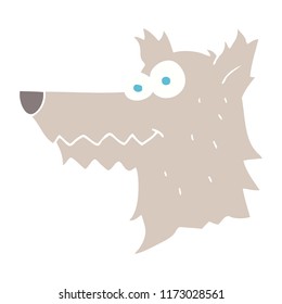 flat color illustration of wolf head