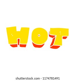 ilustração de cor plana de palavra quente