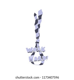 flat color illustration of work hard symbol