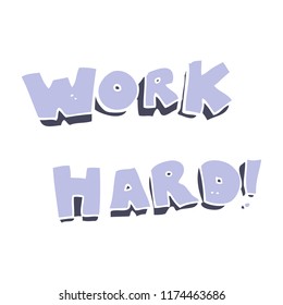 flat color illustration of work hard symbol