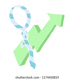 flat color illustration of work tie and arrow progress symbol