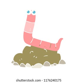 flat color illustration of worm