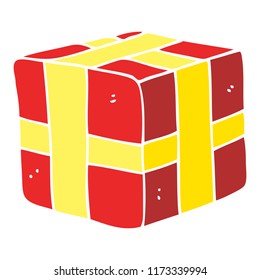 flat color illustration of wrapped gift
