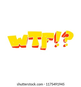 flat color illustration of WTF symbol