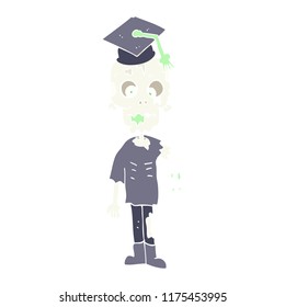 flat color illustration of zombie student