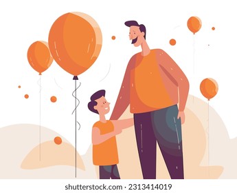 Flat color illustrations for Father's Day	