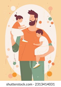 Flat color illustrations for Father's Day	