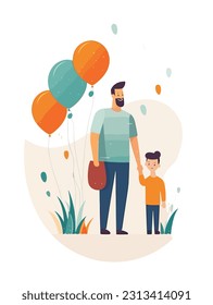 Flat color illustrations for Father's Day	