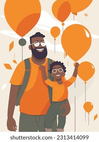 Flat color illustrations for Father's Day	