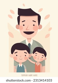 Flat color illustrations for Father's Day	